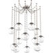 Aster 12 Light 18.7 inch Beige Silver Swag Multi-Pendant Ceiling Light in Clear, Diamond Chain