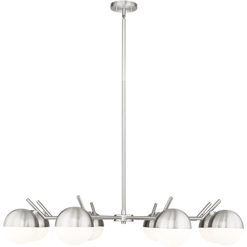 Realm Sphere 8 Light 44 inch Brushed Nickel Chandelier Ceiling Light