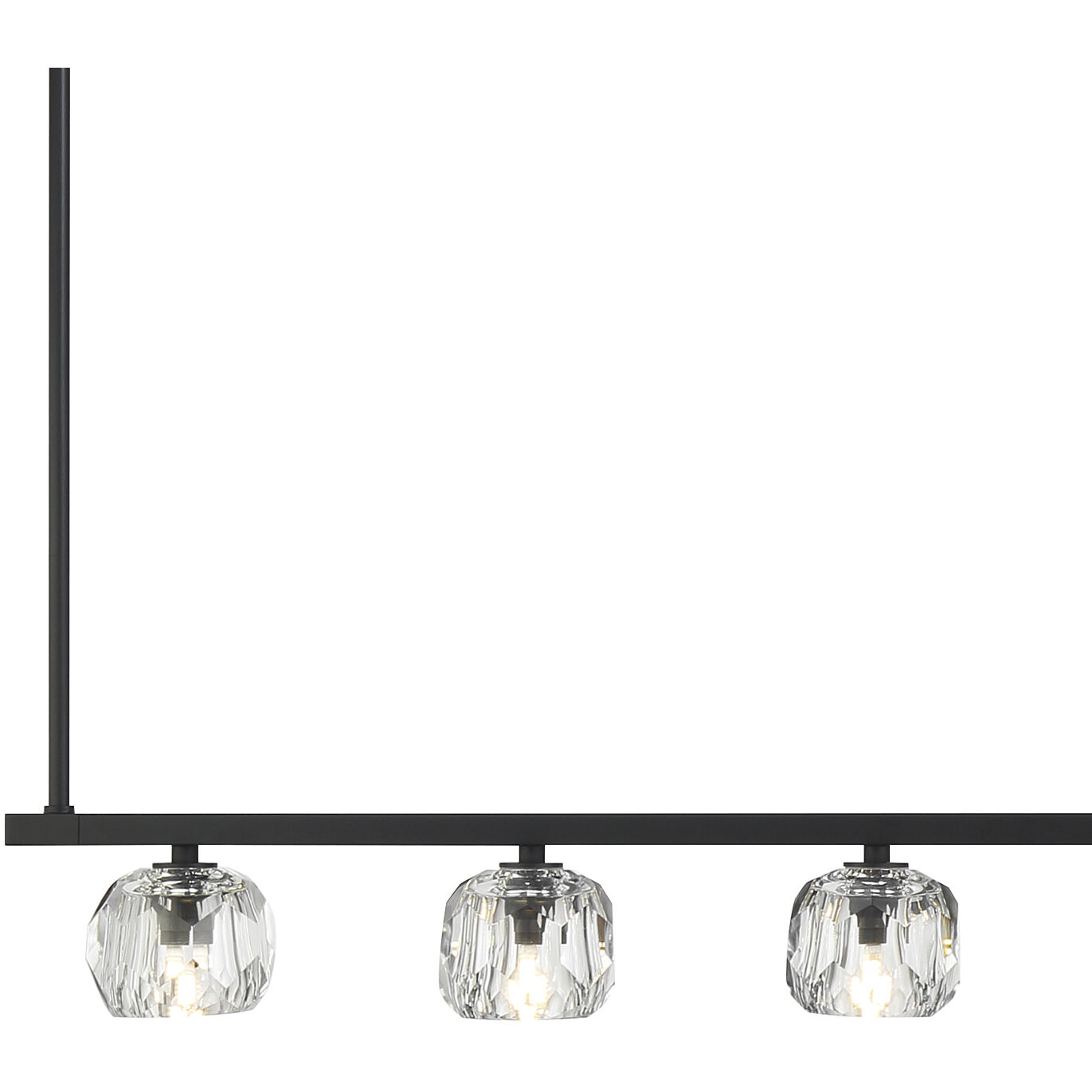Aragon 7 Light 56 inch Matte Black Linear Chandelier Ceiling Light