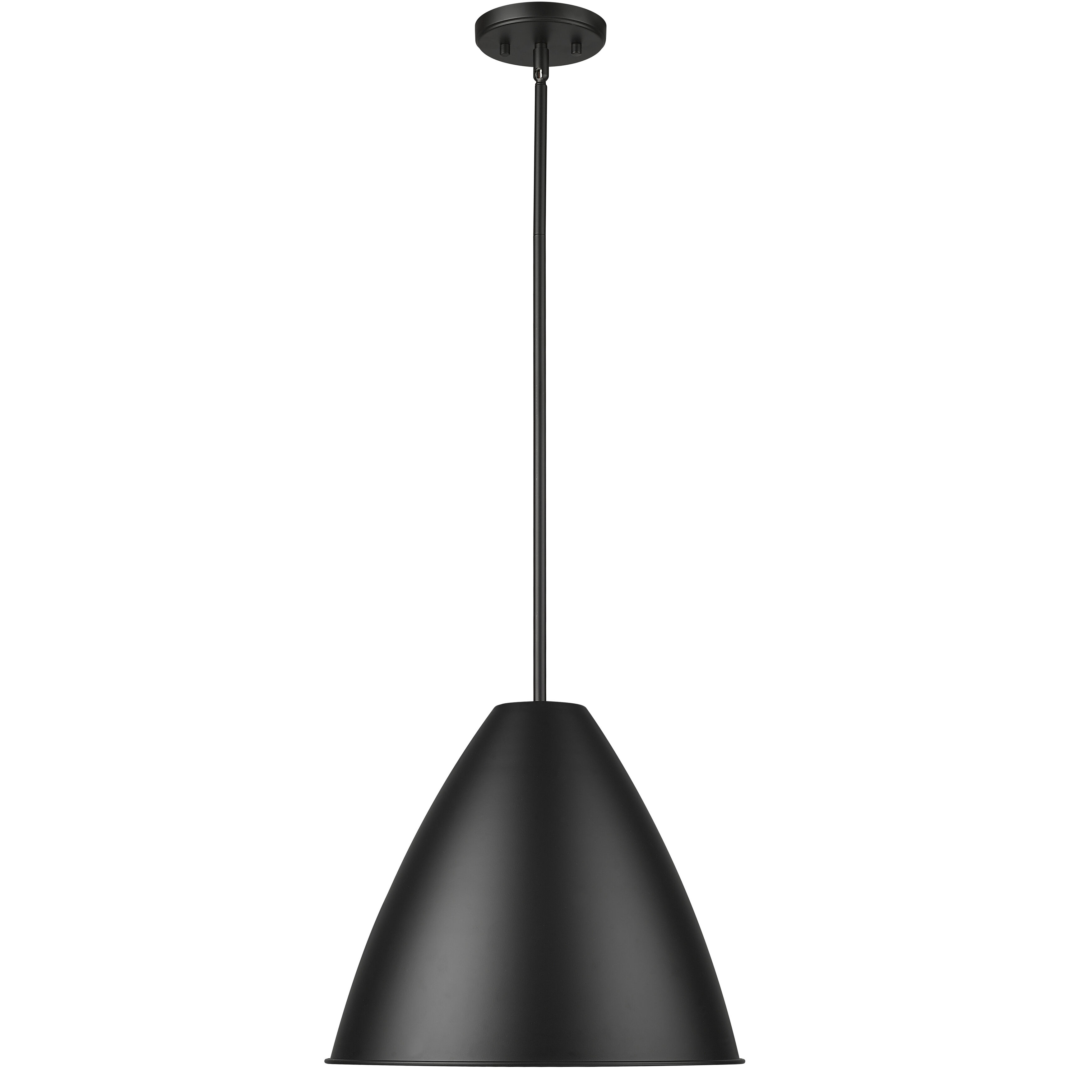 Kayman 1 Light 15 inch Matte Black Pendant Ceiling Light