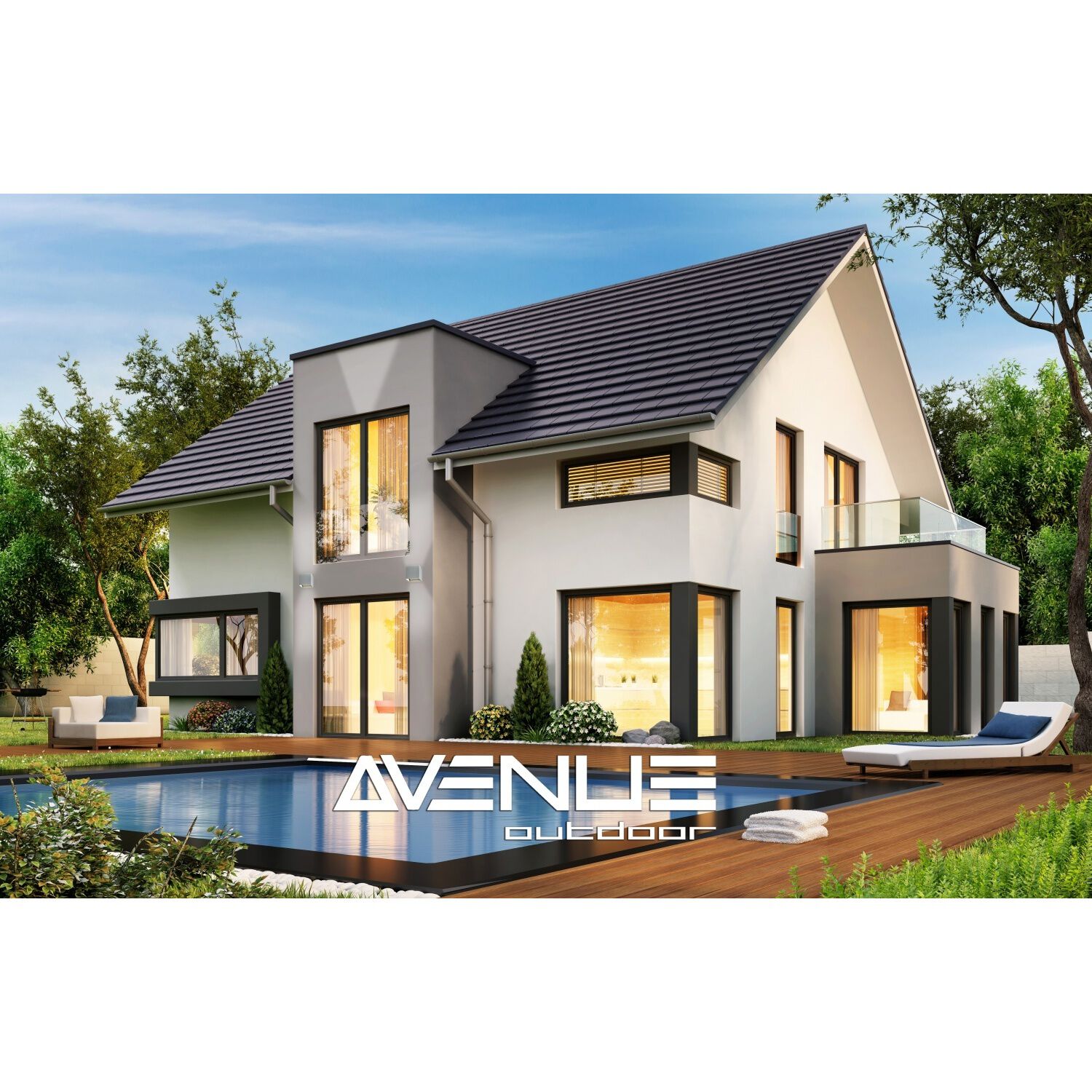 Avenue Outdoor LED 8 inch Silver Outdoor Wall Mount