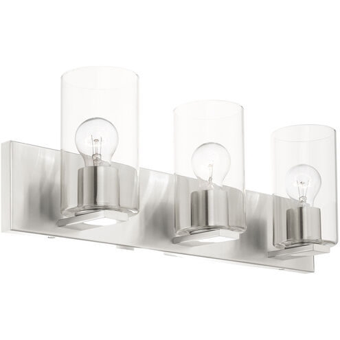 Zurich 3 Light 24 inch Brushed Nickel Vanity Sconce Wall Light