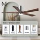 Atlas Irene-5HLK 42 inch Polished Chrome with Walnut Tone Blades Ceiling Mount Paddle Fan, Flush Mounted