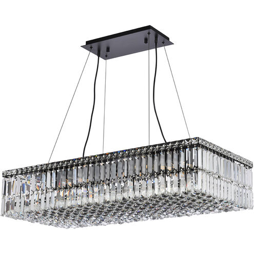 Maxime 16 Light 36 inch Black and Clear Linear Chandelier Ceiling Light in Royal Cut