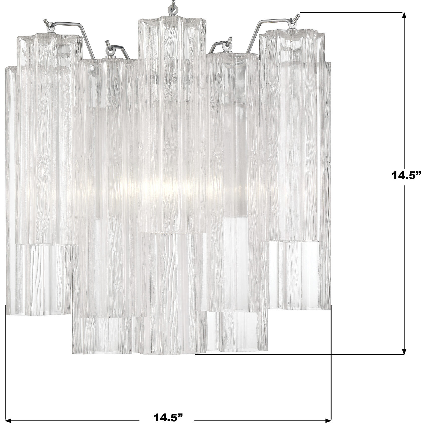Addis Bath Wall Light in Tronchi Glass Clear