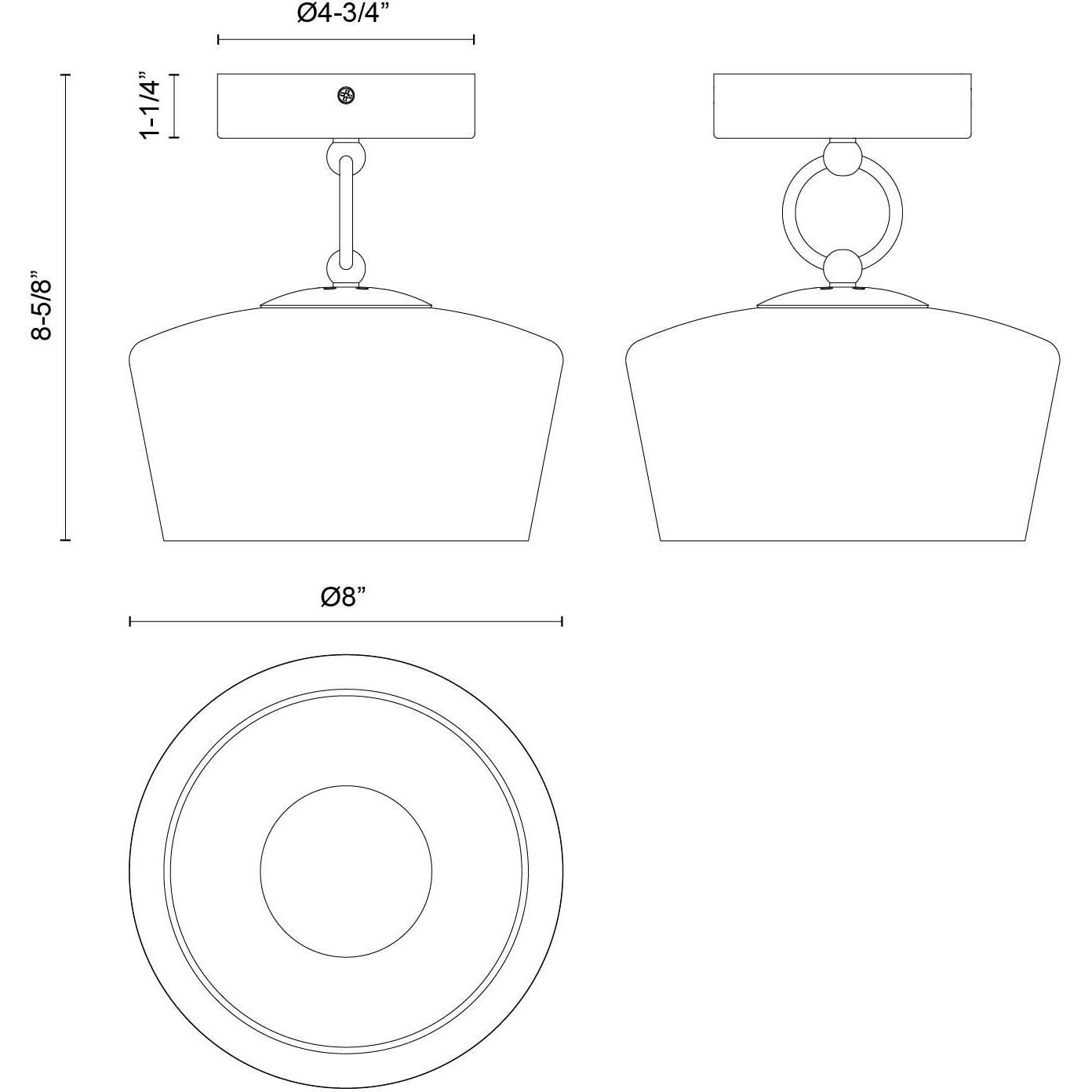 Alora Mood Leota LED 8 inch Chrome/Clear Glass Semi-Flush Mount Ceiling Light