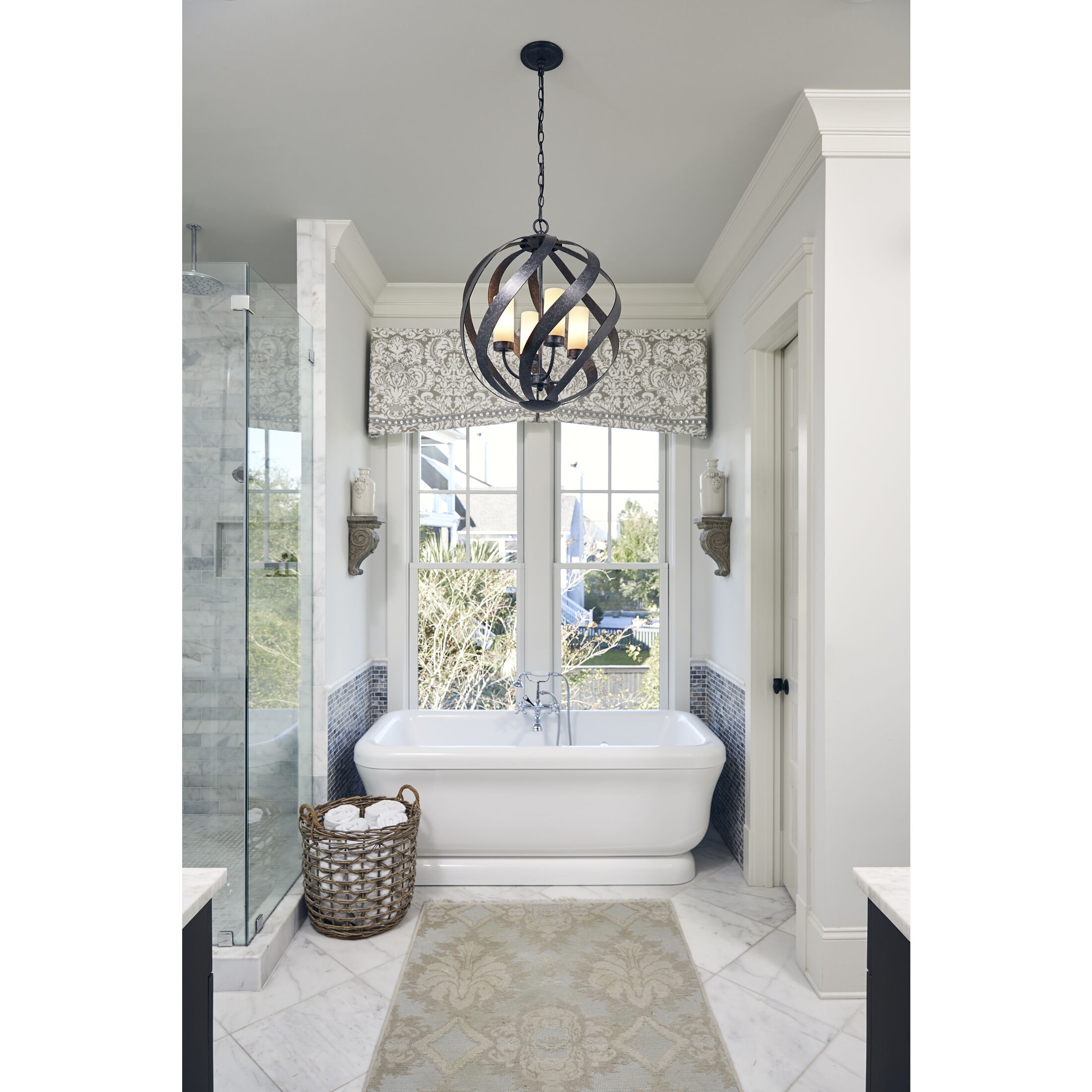 Blacksmith 4 Light 20 inch Old Black Finish Pendant Ceiling Light