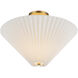 Alora Mood Bridgette 1 Light 16.38 inch Brushed Gold and Folded White Semi-Flush Mount Ceiling Light in Pleated Linen Shade