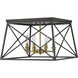 Trestle 4 Light 18 inch Matte Black and Olde Brass Flush Mount Ceiling Light