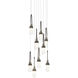 Link 9 Light 20.5 inch Natural Iron Pendant Ceiling Light in Clear Bubble, Round