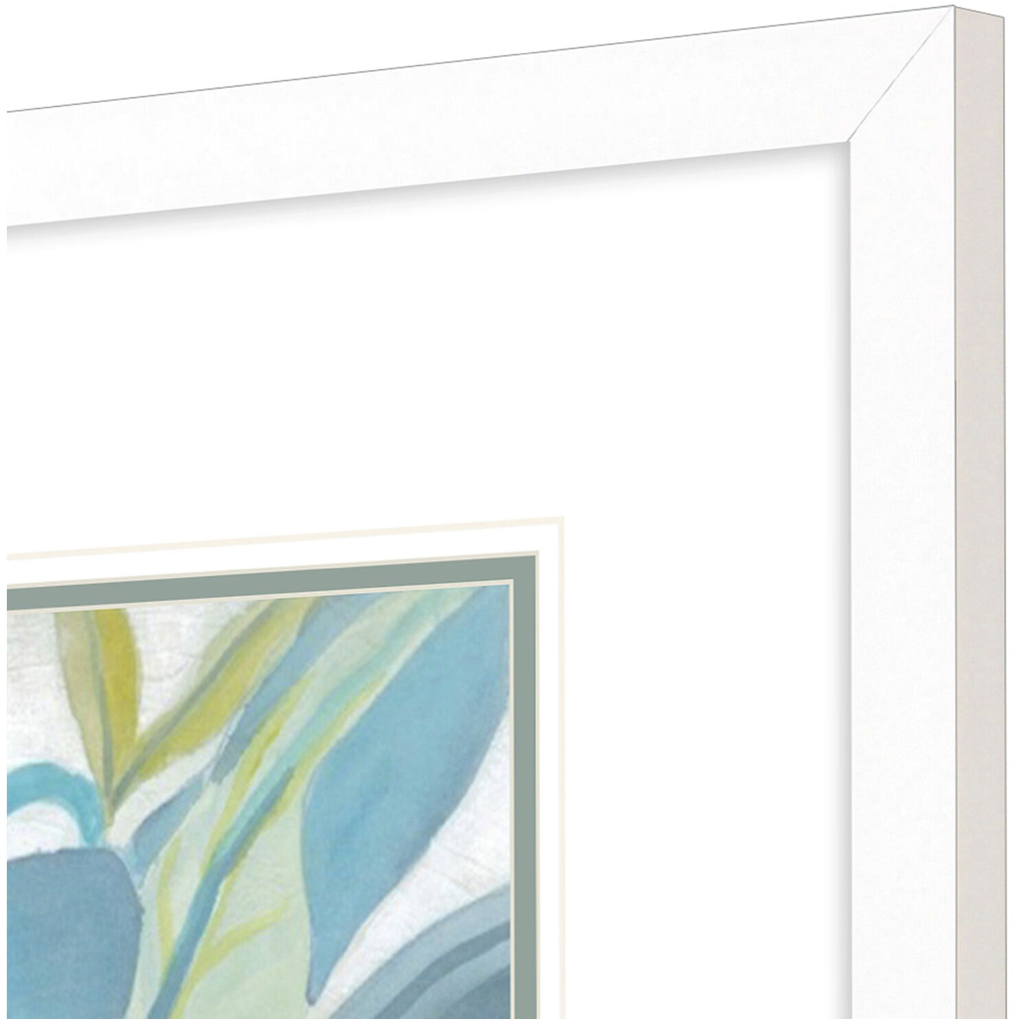 Aqua Tropical Leaves Blue and Green and Turquoise Framed Art, Propac