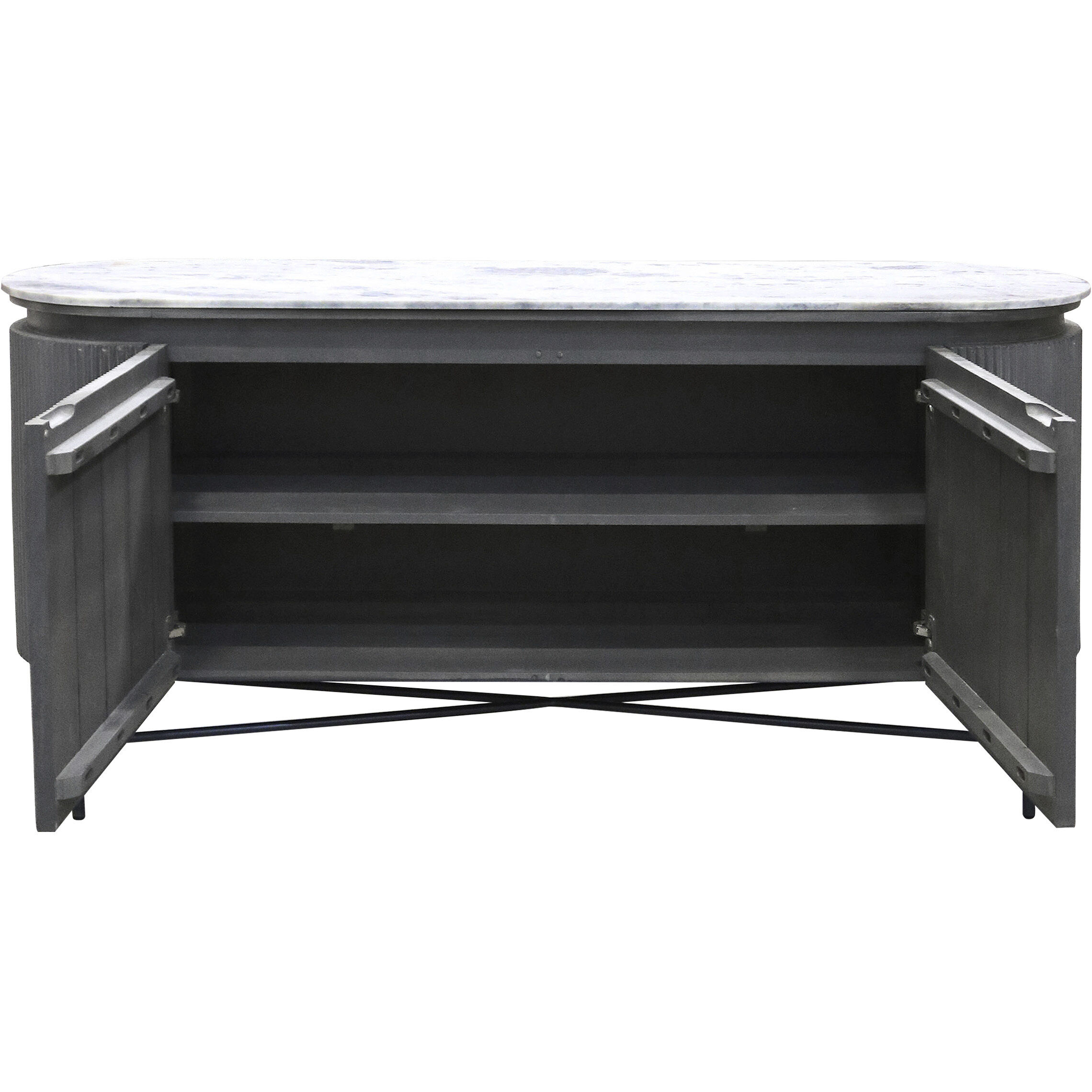 Gemma 64 X 19 inch White and Charcoal and Black Sideboard