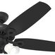 Builder 52 inch Matte Black with Matte Black/Greyed Walnut Blades Ceiling Fan