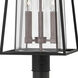 Walker LED 21 inch Black with Antique Nickel Outdoor Post Mount Lantern