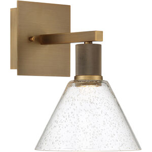 Port Nine LED 8 inch Antique Brushed Brass Wall Sconce Wall Light in Seeded