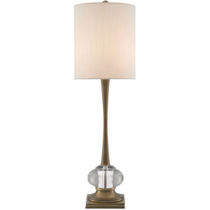 Giovanna 34 inch 100 watt Antique Brass/Clear Table Lamp Portable Light