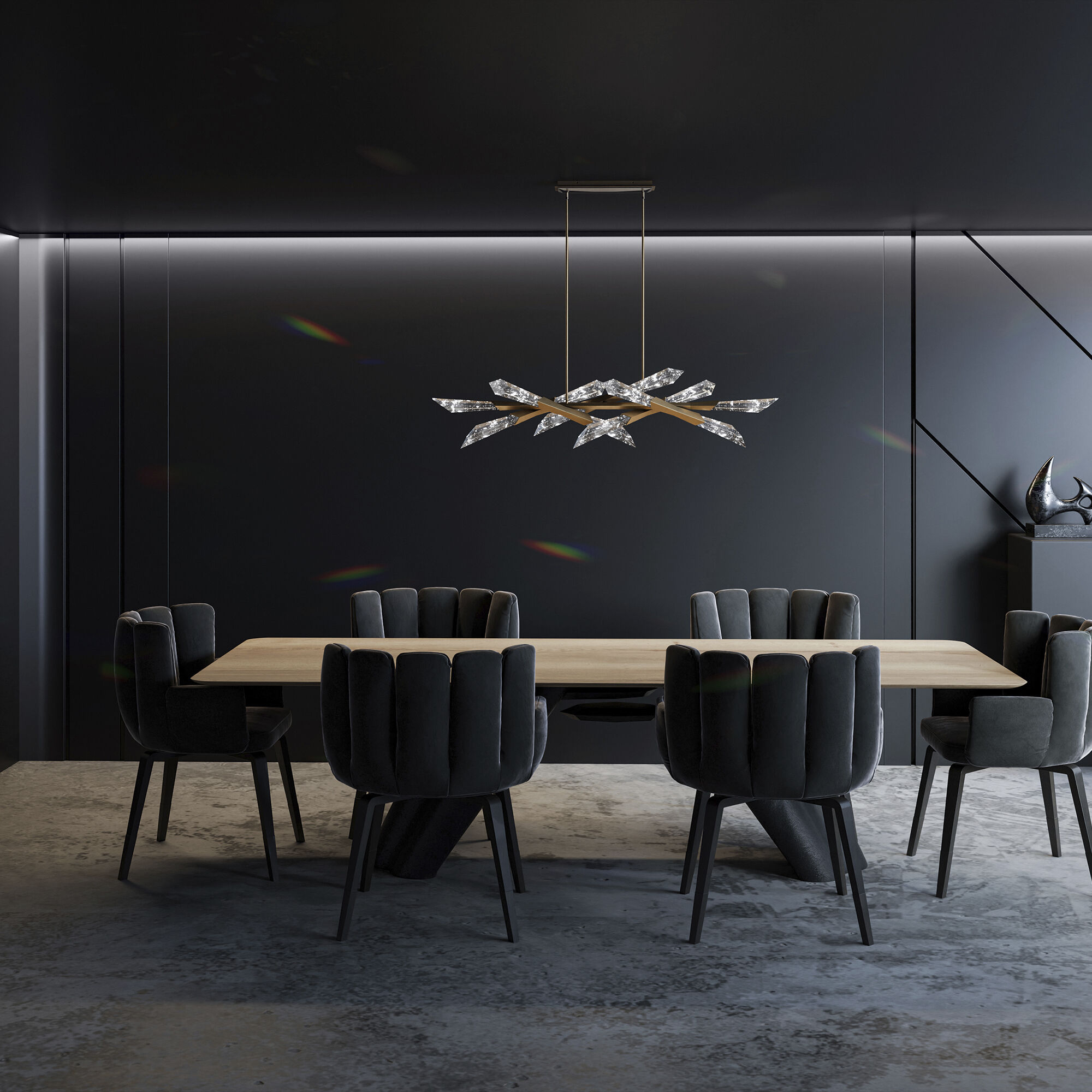 Beyond Solitude LED 59.6 inch Antique Nickel Linear Pendant Ceiling Light