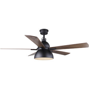 Lyric 52 inch Matte Black with Brown Blades Ceiling Fan