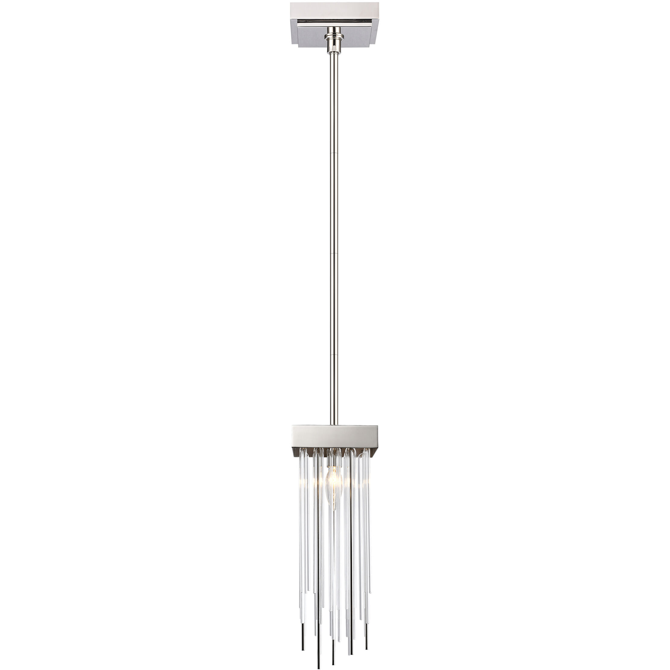 Waterfall 1 Light 5.88 inch Polished Nickel Mini Pendant Ceiling Light