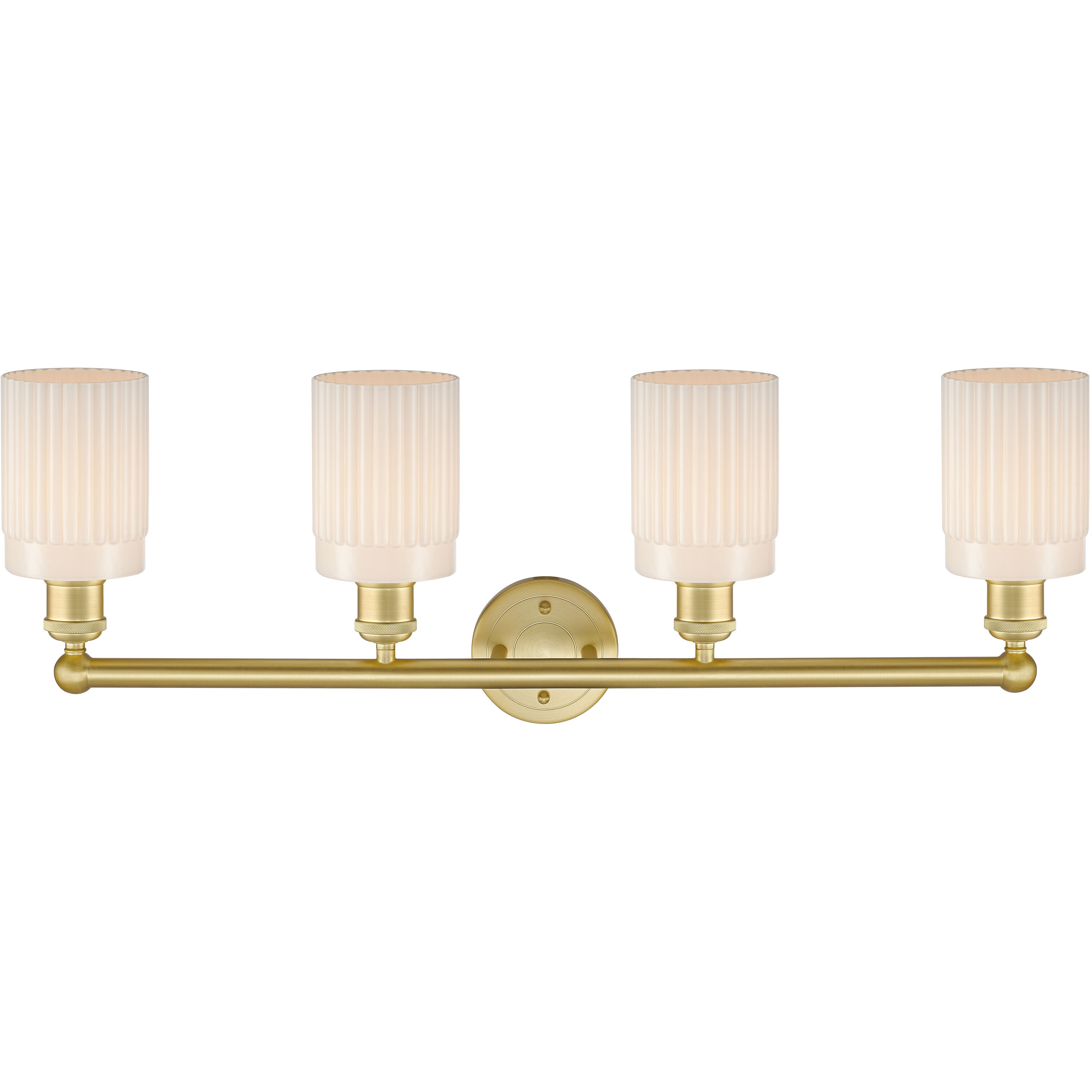 Hadley 4 Light 31.5 inch Satin Gold Bath Vanity Light Wall Light in Matte White