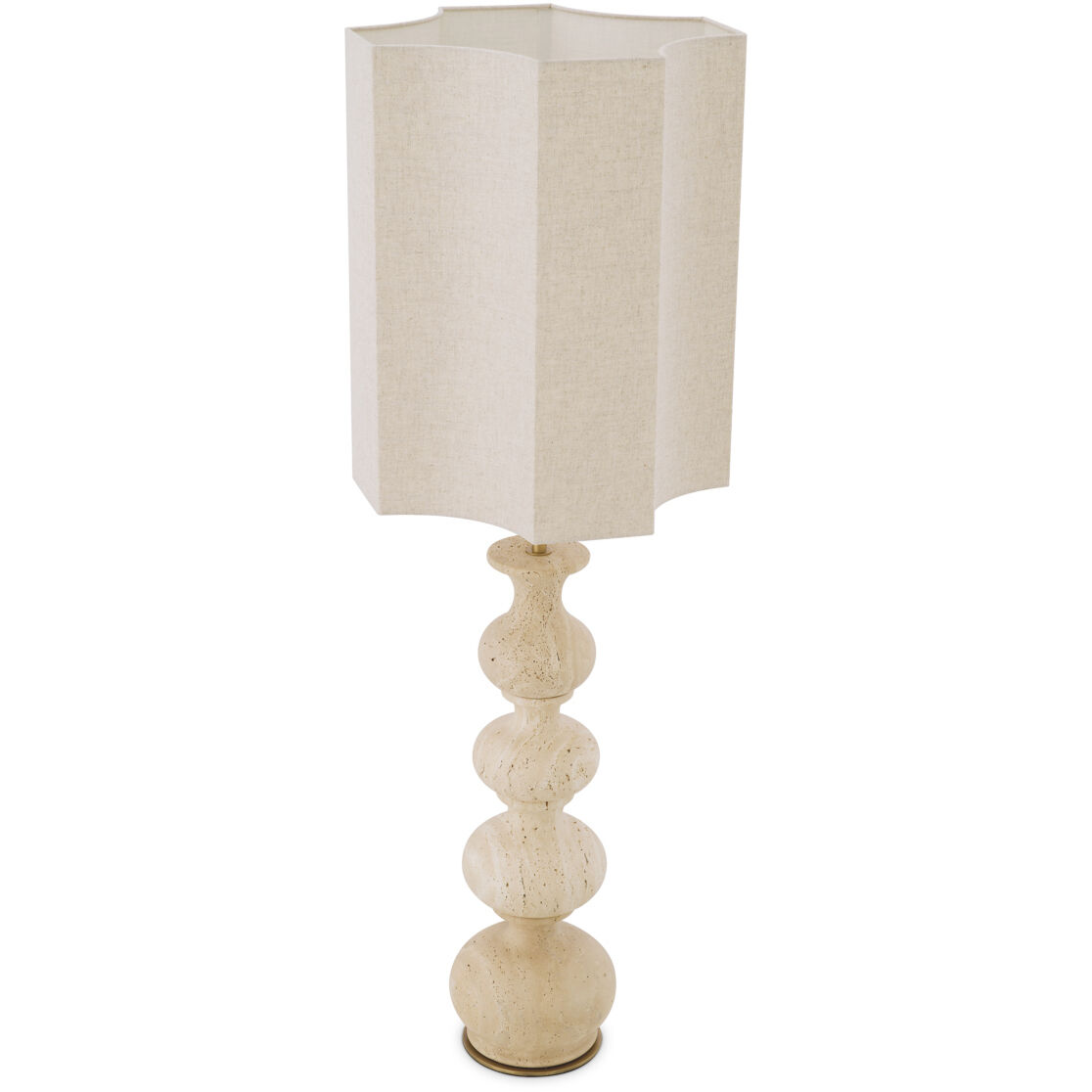 Mabel 45.87 inch 40 watt Travertine with Antique Brass Table Lamp Portable Light