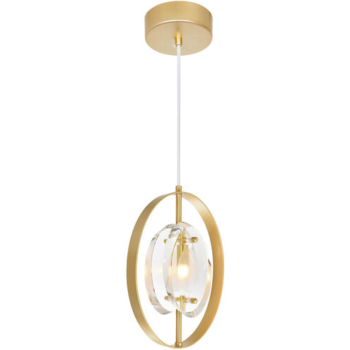 Iris 1 Light 4 inch Brass Down Mini Pendant Ceiling Light