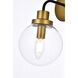 Hanson 1 Light 9 inch Black and Brass Bath Sconce Wall Light