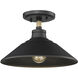 Journey 1 Light 12 inch Natural Black Semi-Flush Mount Ceiling Light