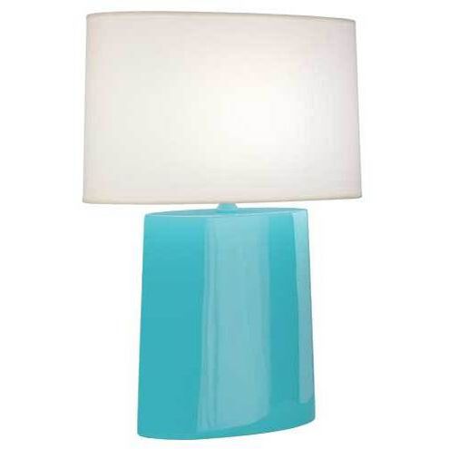 Robert Abbey Victor 26 inch 100.00 watt Egg Blue Glazed Ceramic Table Lamp Portable Light EB03 - Open Box