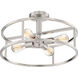 New Harbor 4 Light 18 inch Brushed Nickel Semi-Flush Mount Ceiling Light