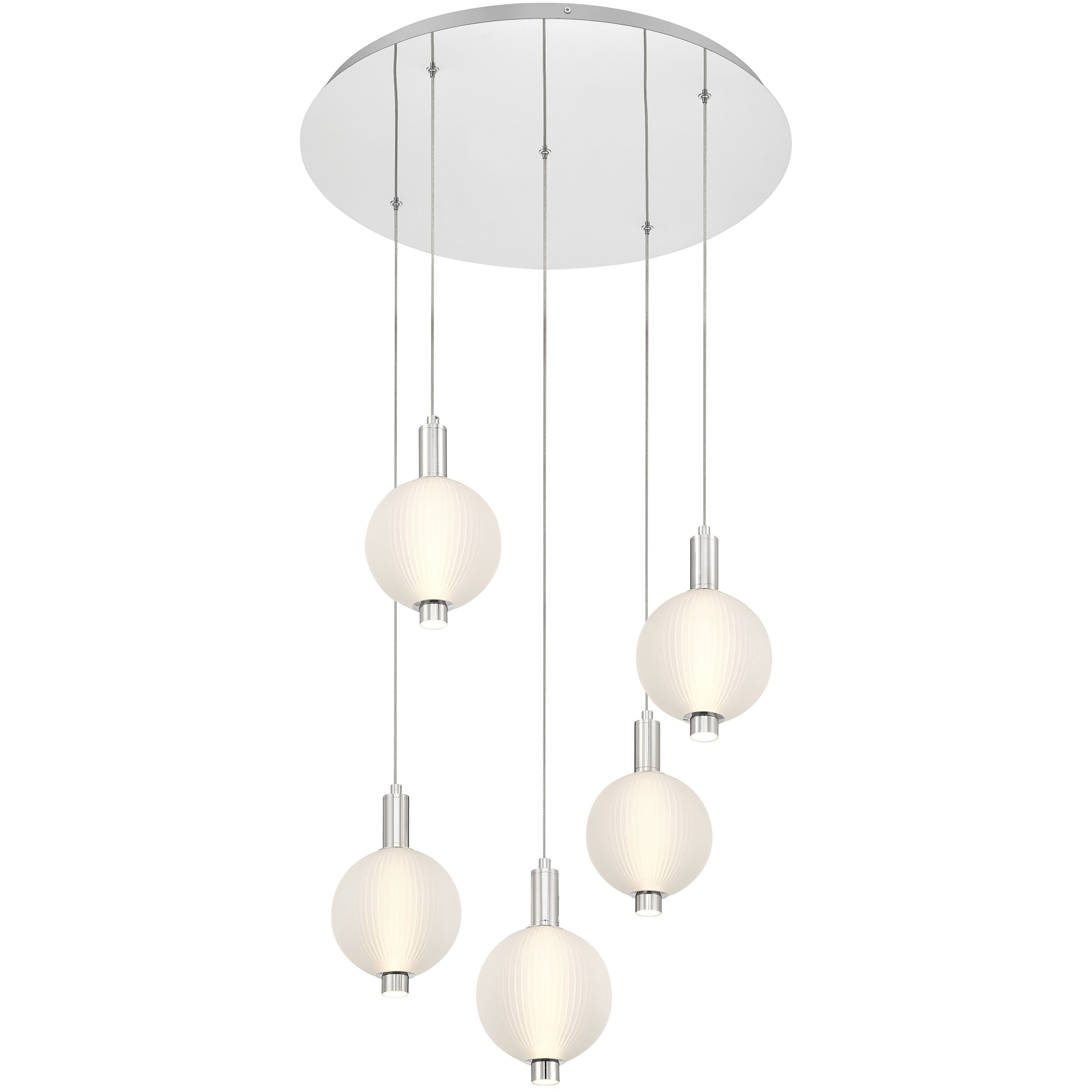 Palmas 5 Light 24 inch Polished Nickel Chandelier Ceiling Light