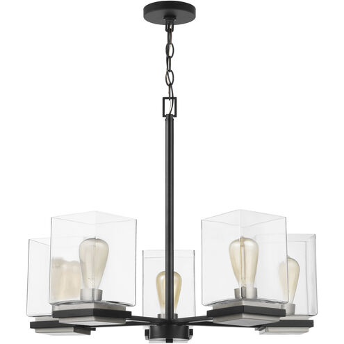 Crossroads 5 Light 26 inch Matte Black Chandelier Ceiling Light