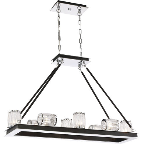 Barile 10 Light 27 inch Chrome/Black Chandelier Ceiling Light