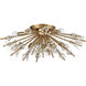 Starburst 8 Light 26 inch Satin Brass Semi Flush Mount Ceiling Light