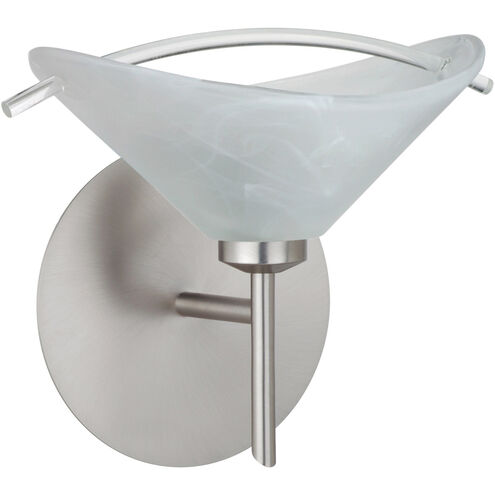 Hoppi 1 Light 8 inch Satin Nickel Mini Sconce Wall Light in Halogen, Marble/Clear Glass