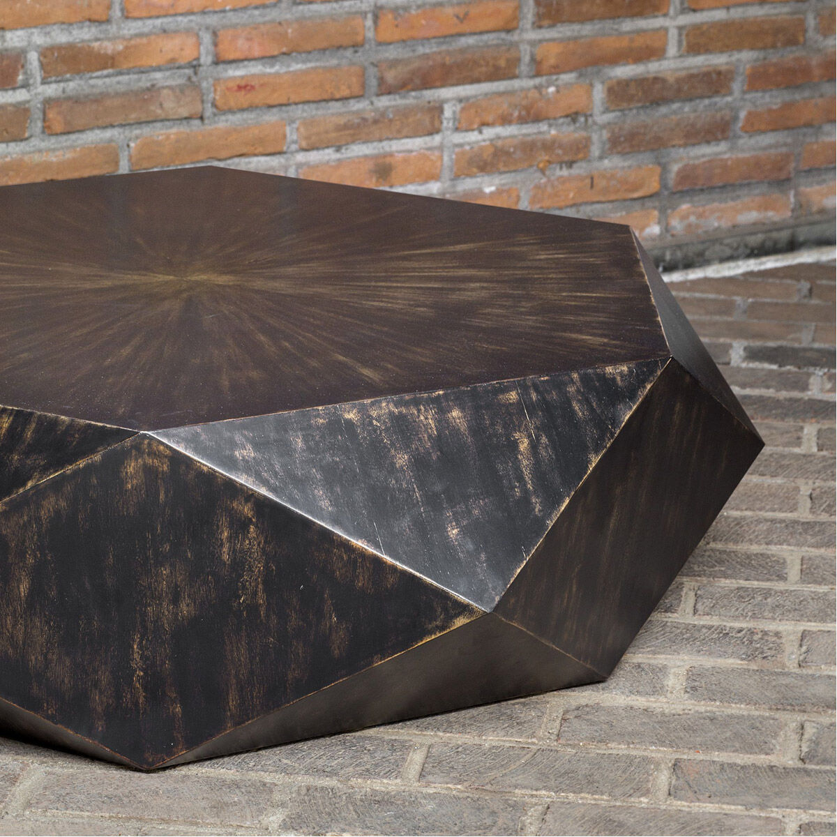 Volker 49.8 X 13.8 inch Mango Veneer with Worn Black and Honey Coffee Table