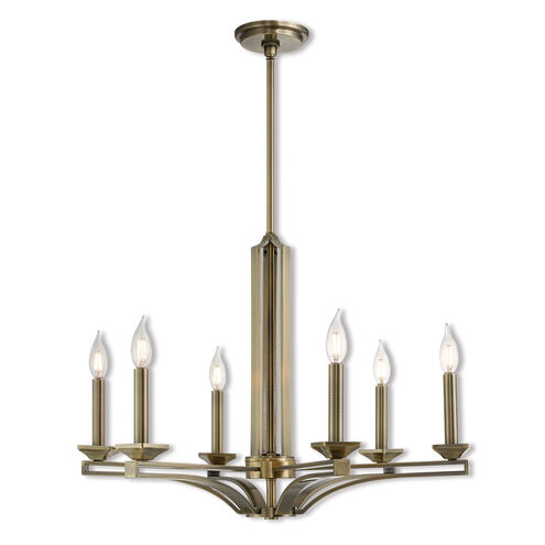 Trumbull 6 Light 26 inch Antique Brass Chandelier Ceiling Light