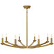 Goldie 8 Light 38 inch Lacquered Burnished Brass Chandelier Ceiling Light
