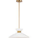ED Ellen DeGeneres Heath 1 Light 18.5 inch Matte White and Burnished Brass Pendant Ceiling Light in Burnished Brass / Matte White
