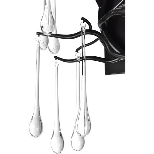 Anita 3 Light 11 inch Black Wall Light