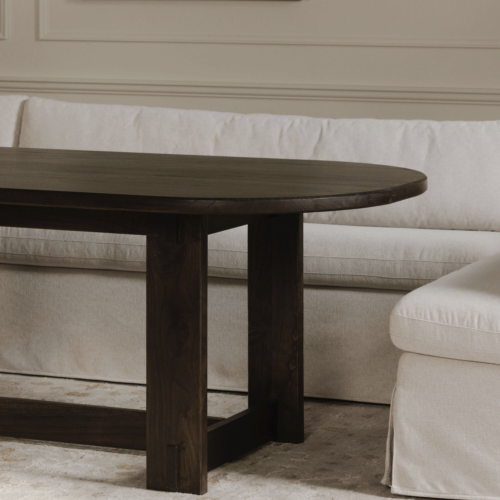 Glenn 97.5 X 42 inch Brown Dining Table, Oval