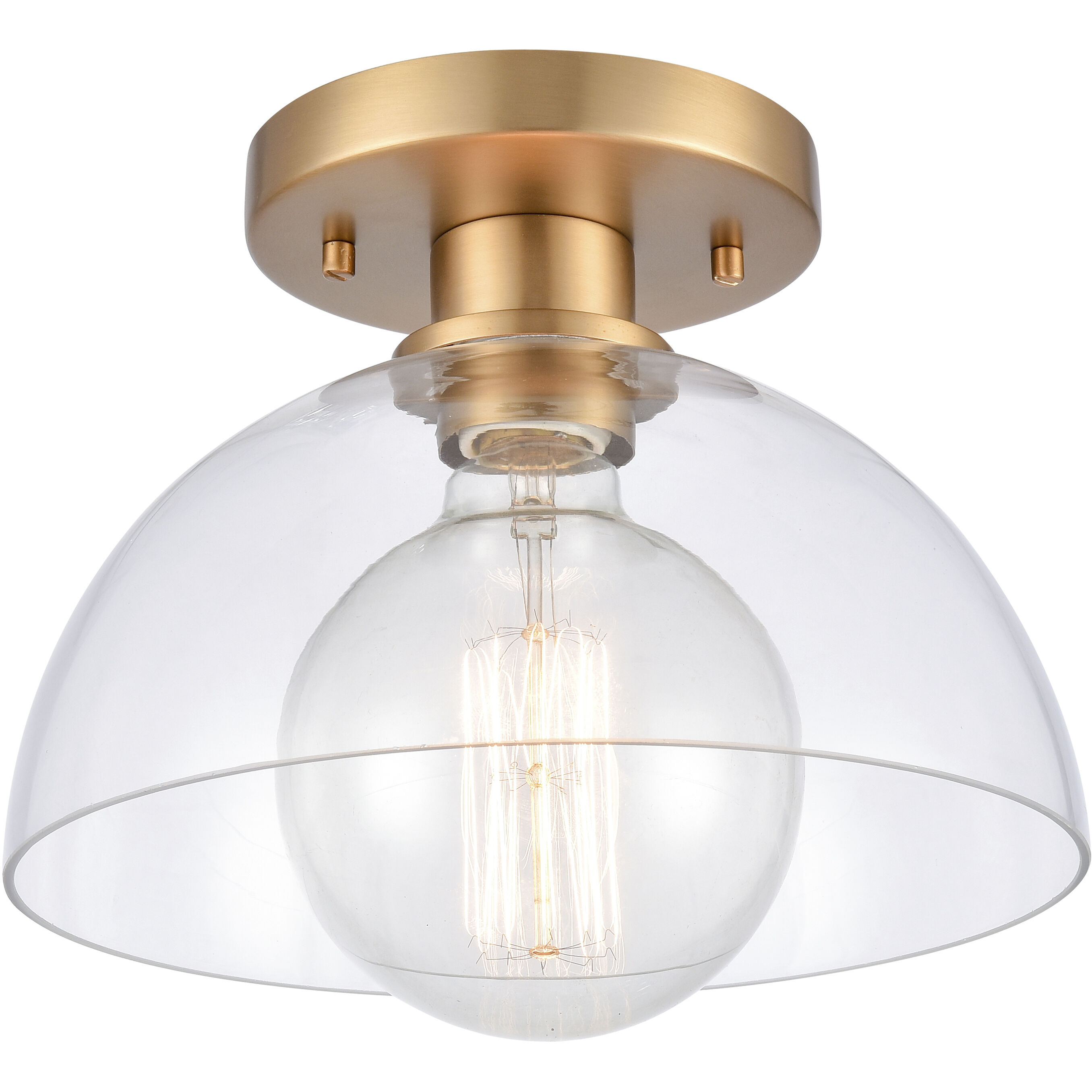 Julian 1 Light 10 inch Brushed Gold Semi Flush Mount Ceiling Light