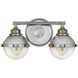 Fletcher 2 Light 16 inch Polished Nickel with Heritage Brass Vanity Light Wall Light