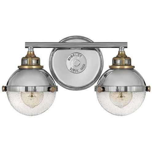 Fletcher 2 Light 16 inch Polished Nickel with Heritage Brass Vanity Light Wall Light