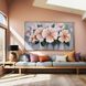 French Blush 73.75 X 41.75 inch Hand Painted Canvas