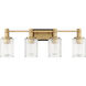 Concord 4 Light 30.75 inch Black with Warm Brass Accents Bathroom Vanity Light Wall Light