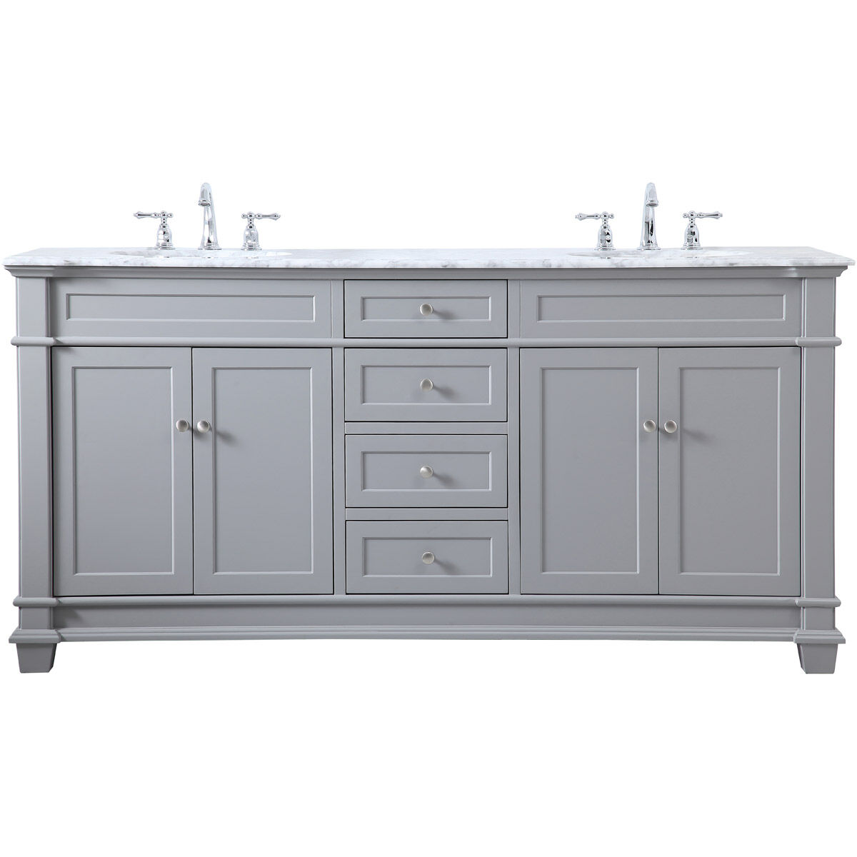 Wesley 72 X 21.5 X 35 inch Grey Vanity Sink Set in Gray