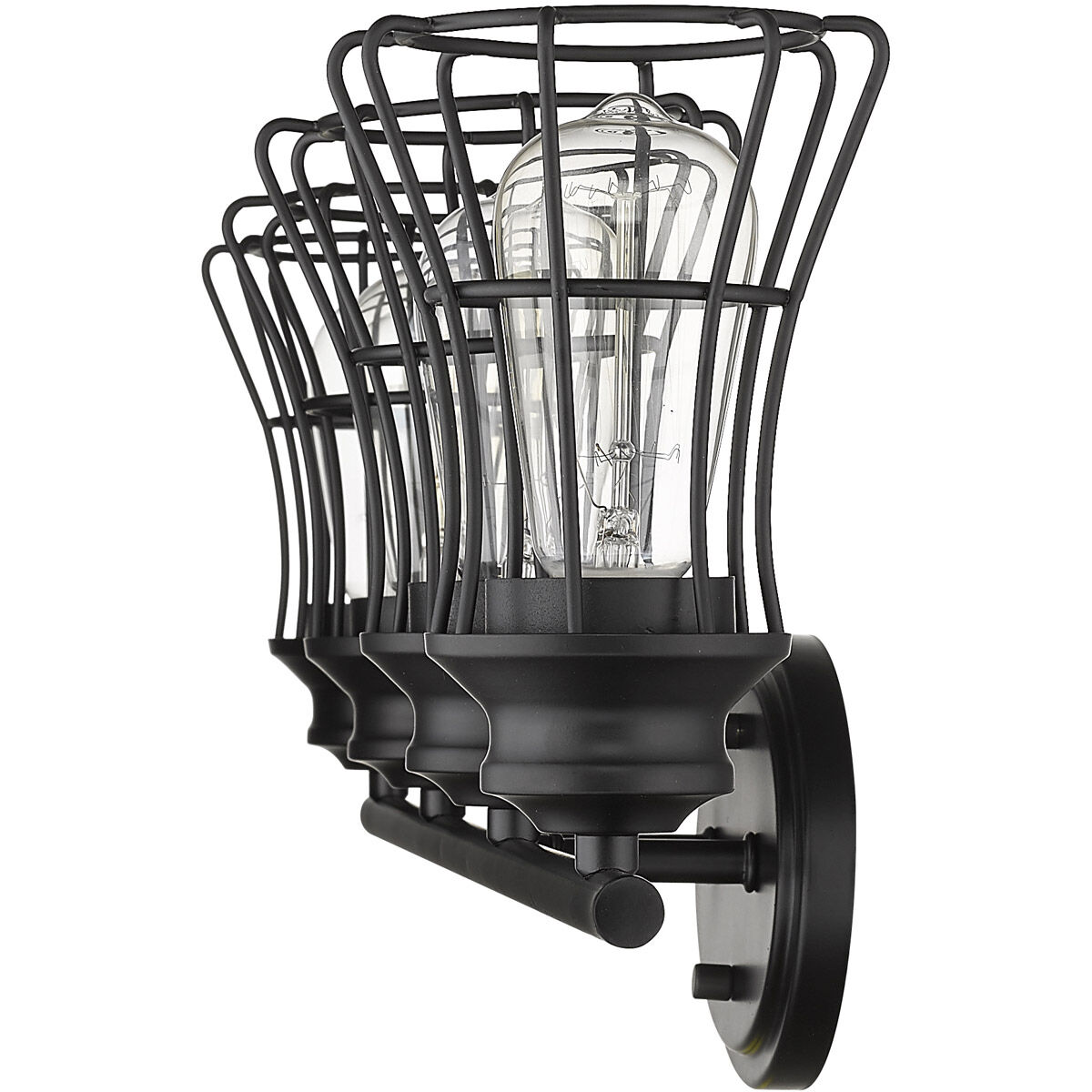 Piers 4 Light 32 inch Matte Black Vanity Light Wall Light