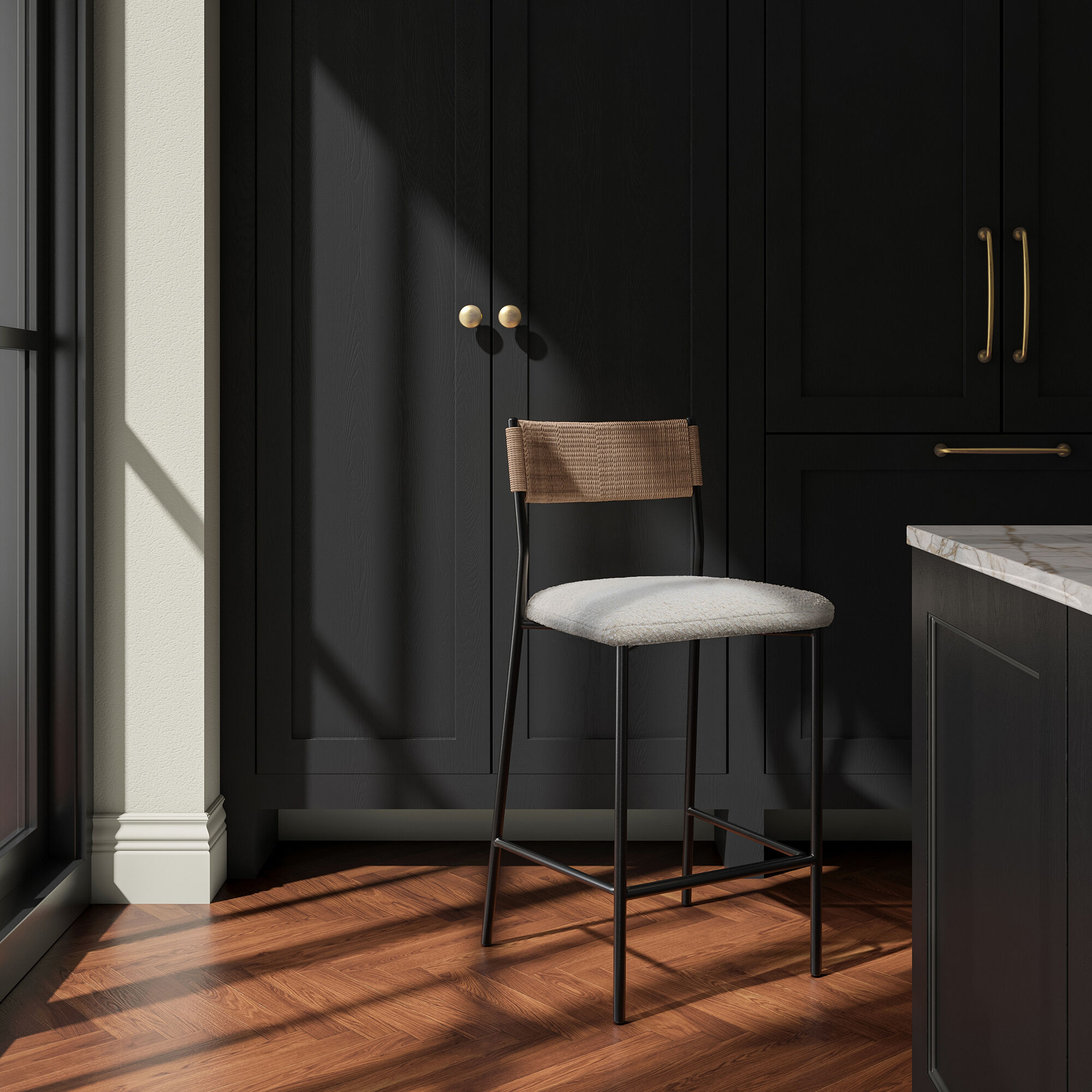 Foley 39.17 inch White Counter Stool