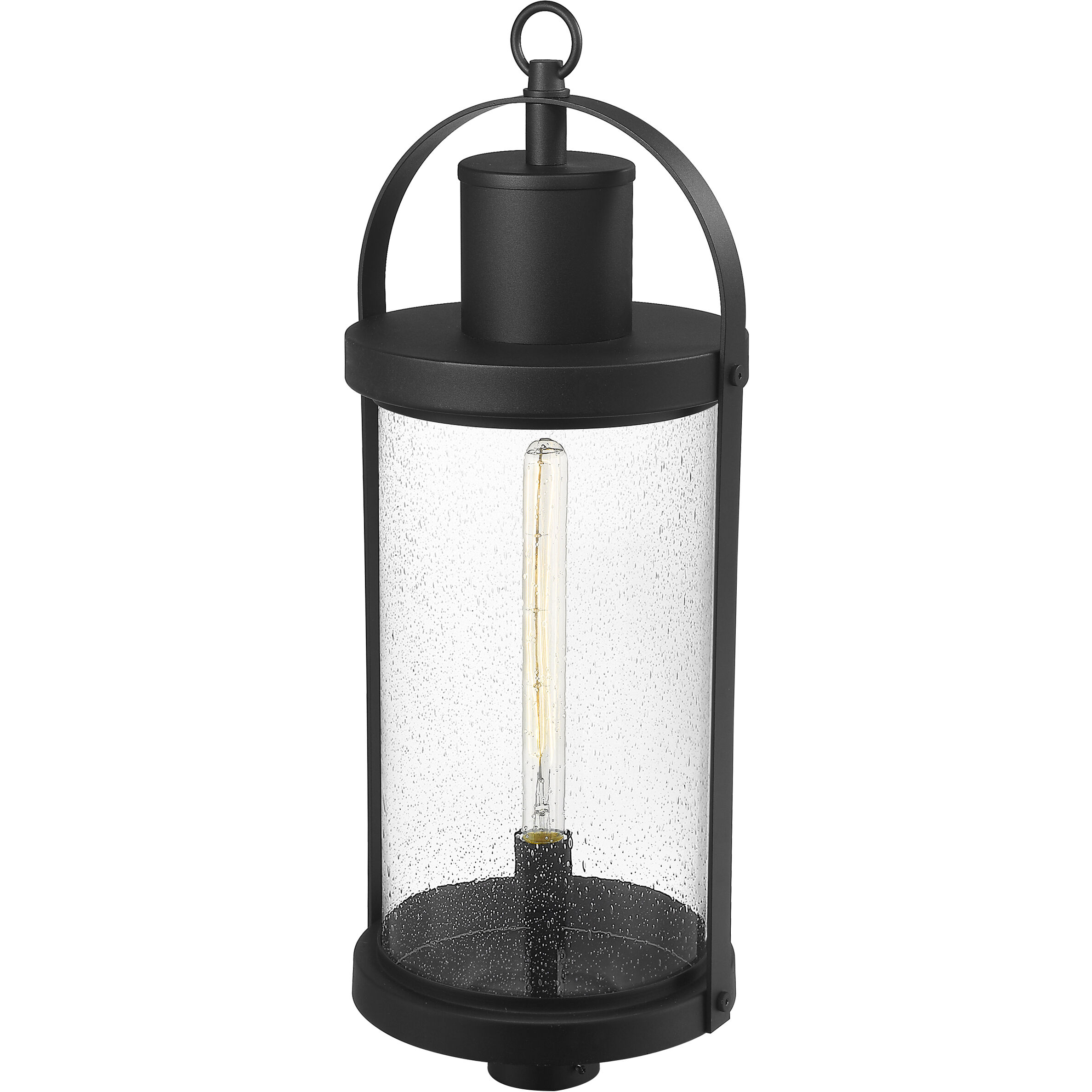 Roundhouse 1 Light 31.25 inch Black Outdoor Post Mount Fixture
